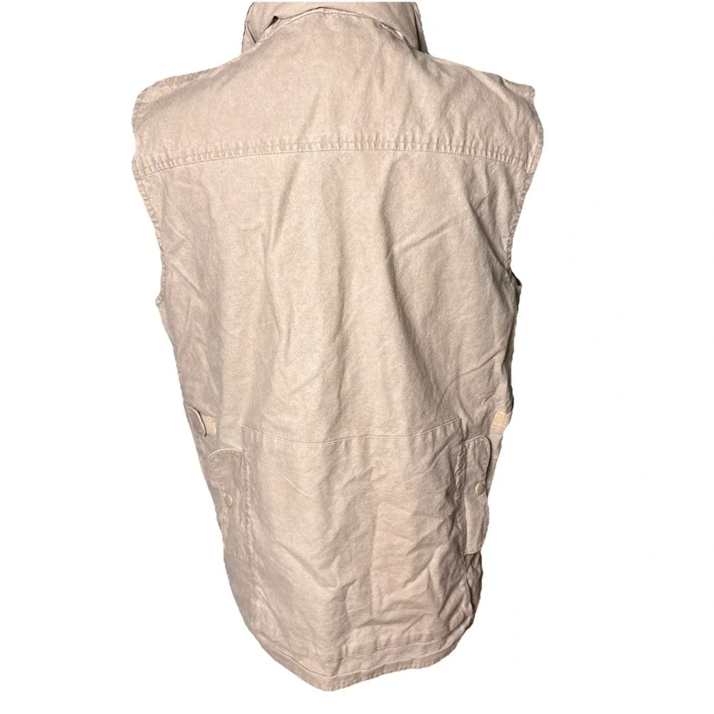 Vintage Banana Republic Cargo Zip Vest Jacket‎ Mens Medium Safari Hooded Travel